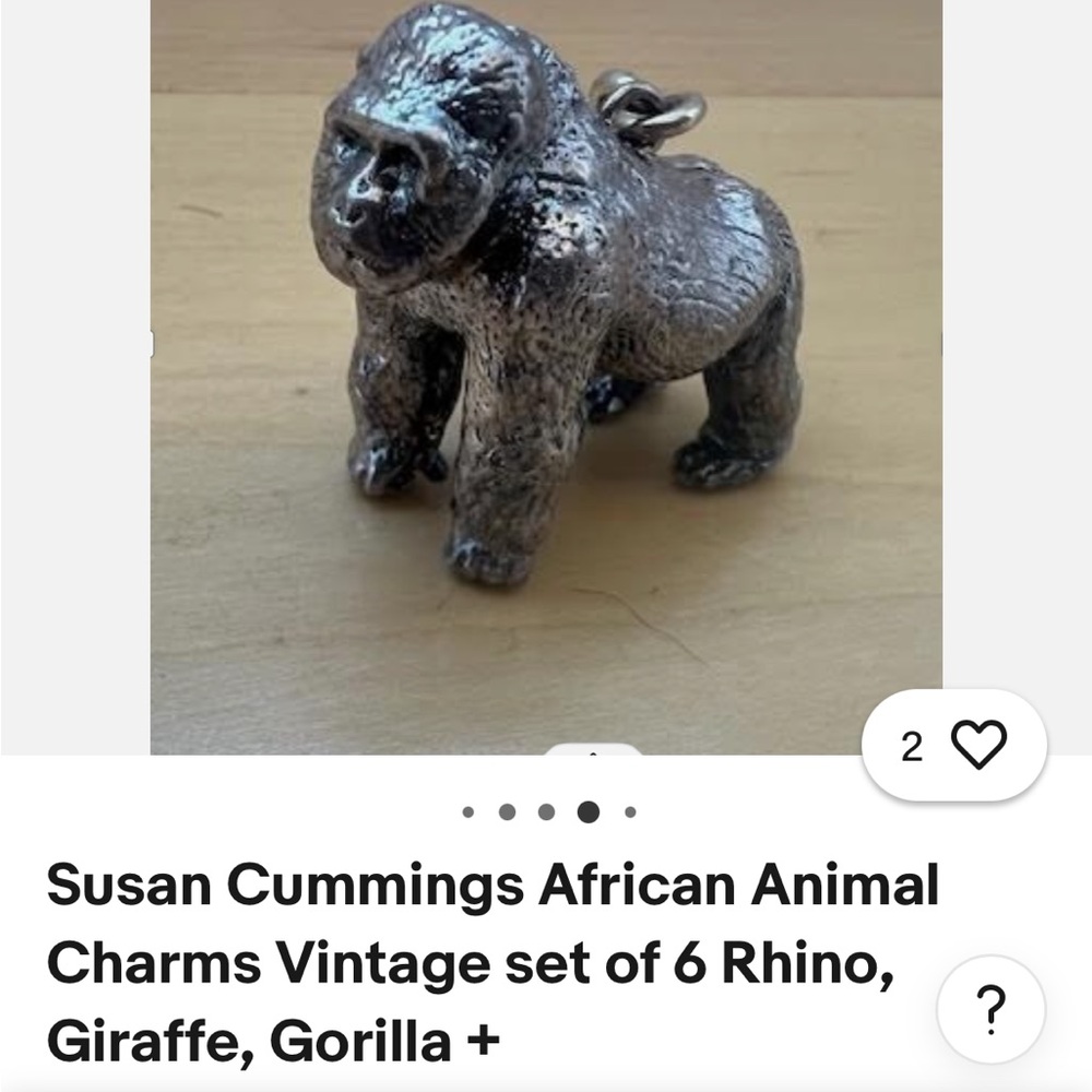 Susan Cummings Sterling Silver Animal Charm Set of 6 - Picture 3 of 9